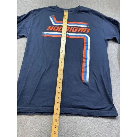Hoonigan Men's Large Navy Blue‎ Long Sleeve Graphic T-Shirt 100% Cotton Racing - Picture 2 of 6